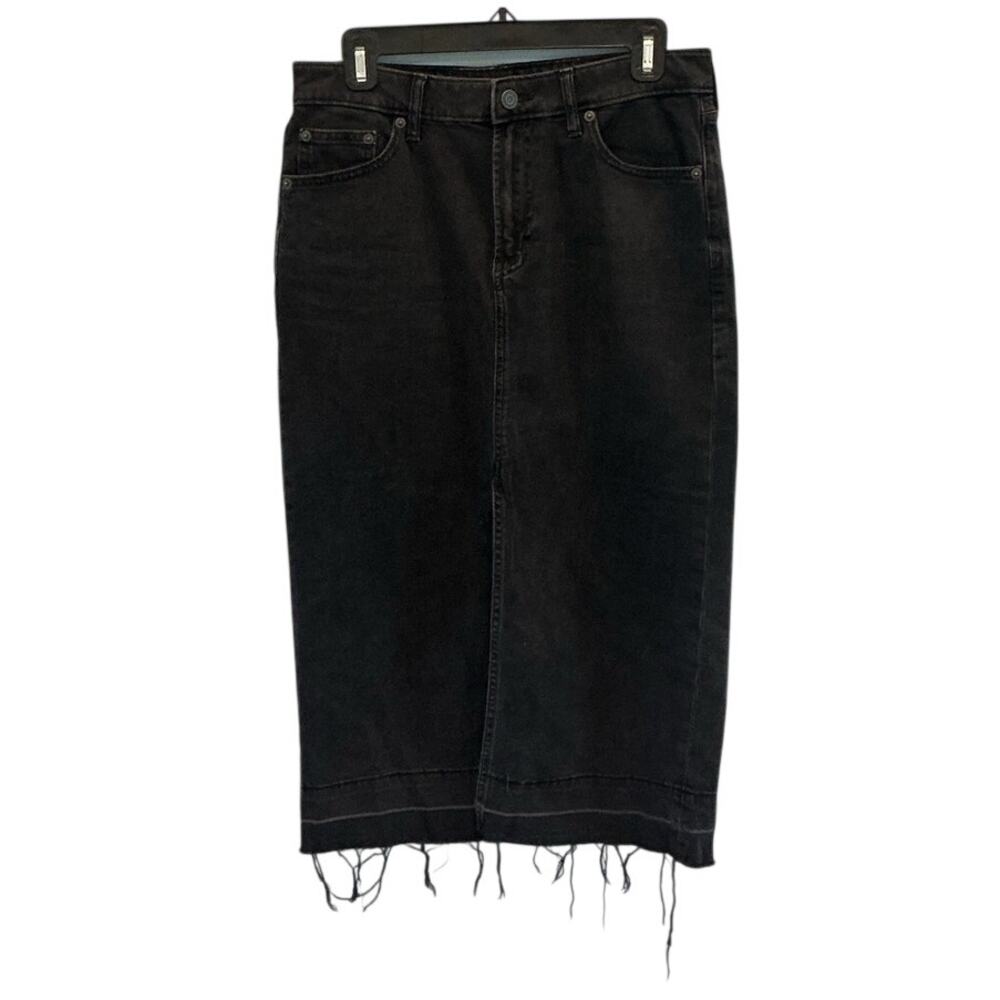 Gap Womens Black Denim‎ Midi Skirt Jean 28 6P Western Preppy Casual Minimalist